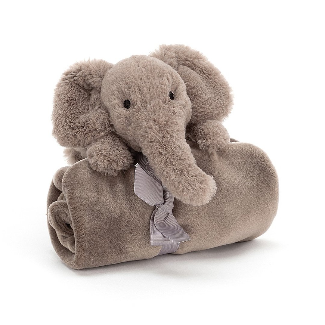 Jellycat 舒适柔软动物安抚巾 Shooshu Elephant Soother - 玩具/玩偶 - 聚酯纤维 咖啡色