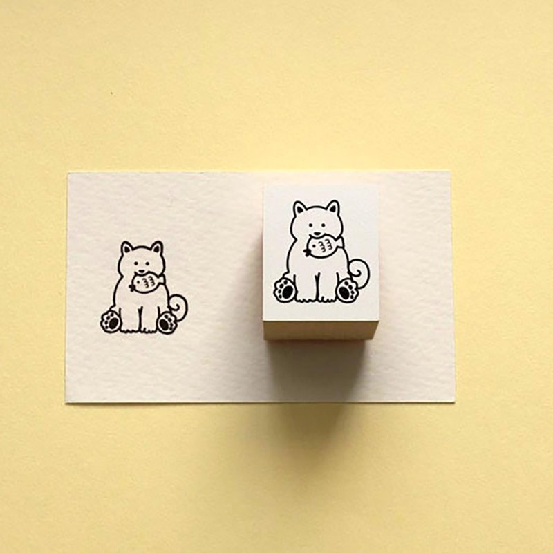 【印章】坐姿狗狗【印鉴】 - 印章/印台 - 橡胶 白色