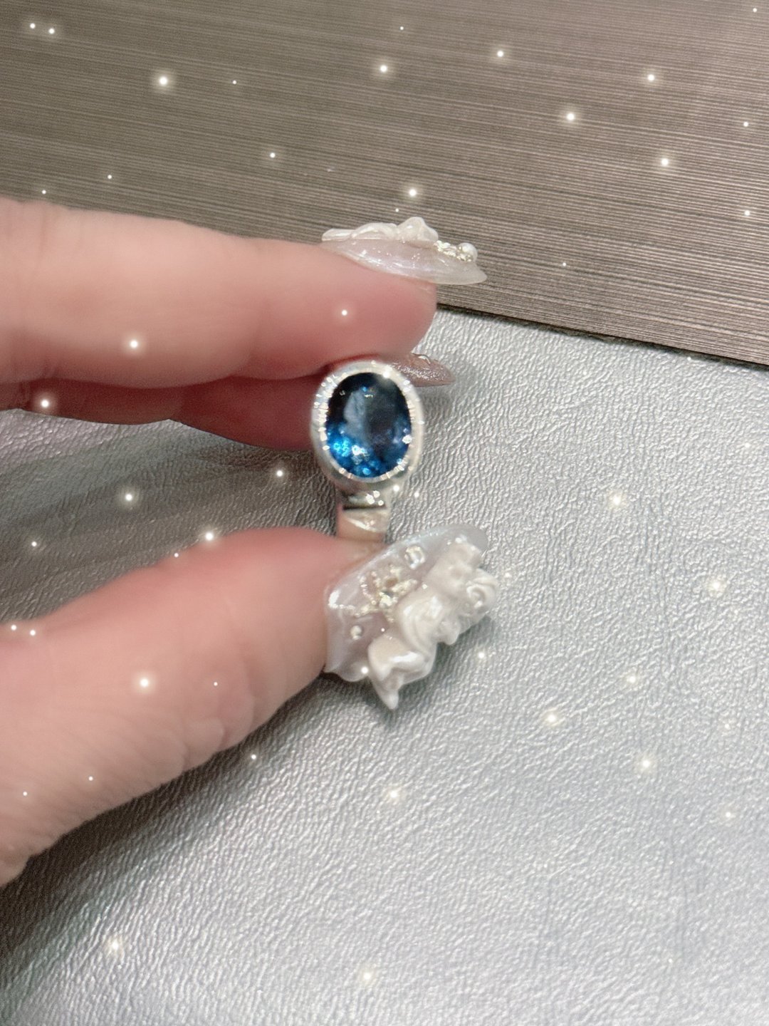 Blue topaz 伦敦蓝拓帕戒指 - 戒指 - 纯银 蓝色