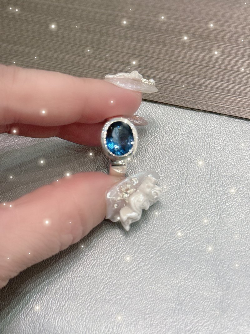 Blue topaz 伦敦蓝拓帕戒指 - 戒指 - 纯银 蓝色