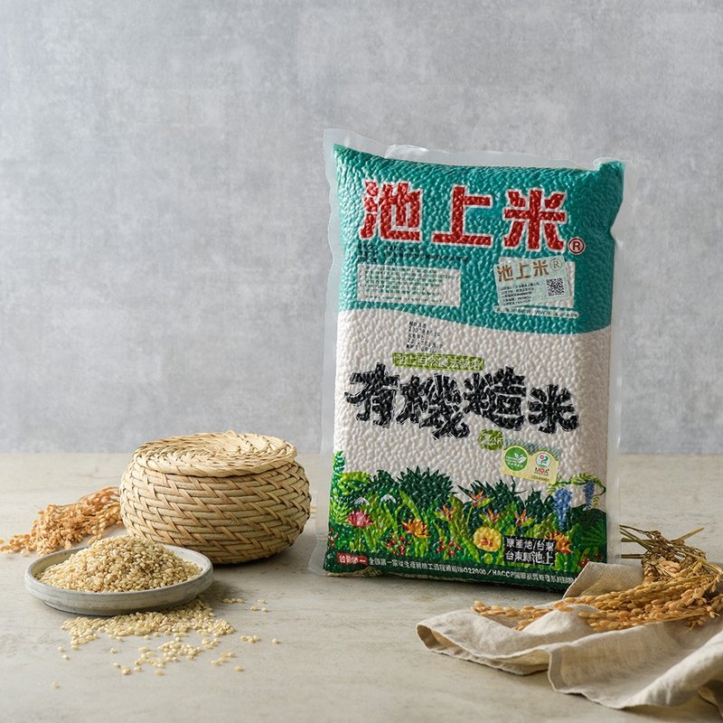 【共好粮仓】池上米 池上多力有机糙米 2kg - 五谷杂粮/米 - 新鲜食材 白色
