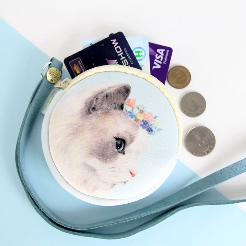 i money 白色  颈绳零钱包 手绘风 - H9.波斯猫 猫咪 - 零钱包 - 防水材质 白色
