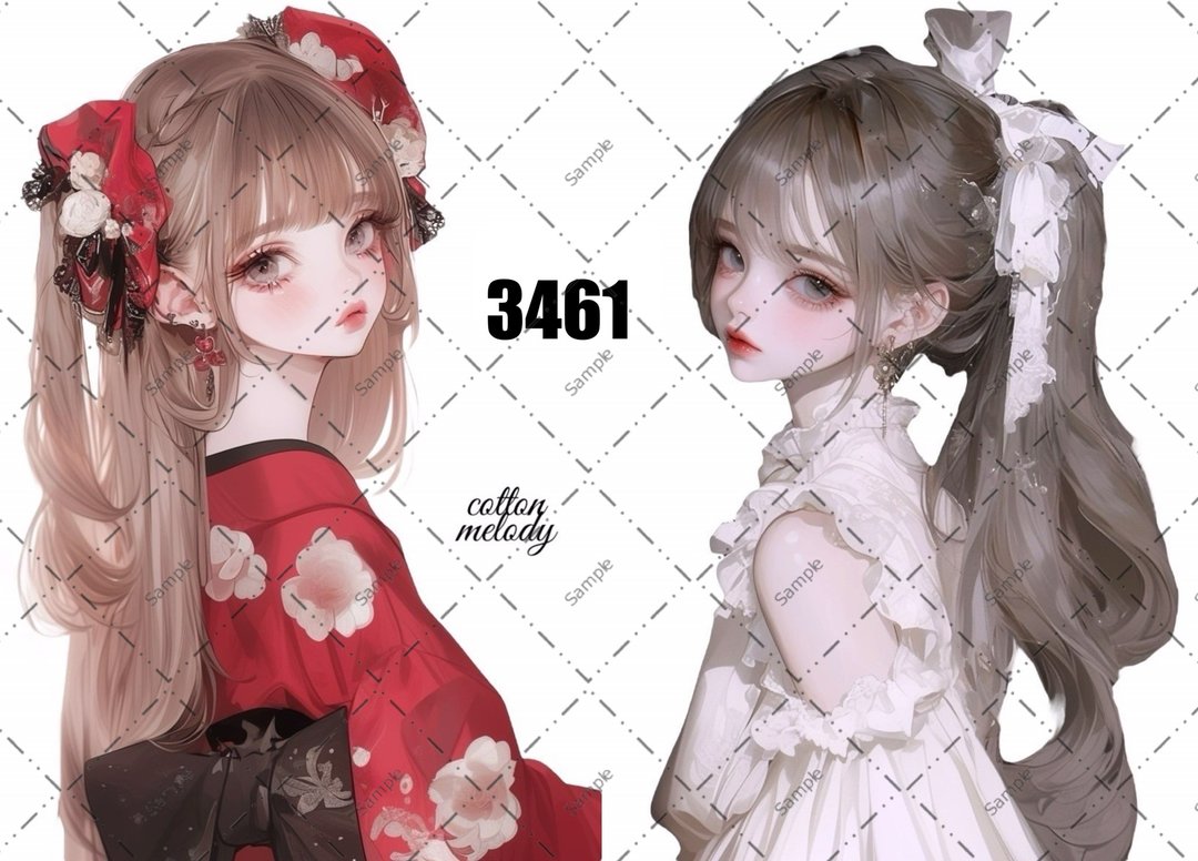 original sticker no.3461 人物贴纸 原创贴纸 原创人物贴纸 装饰贴纸 cotton melody - 贴纸 - 纸 