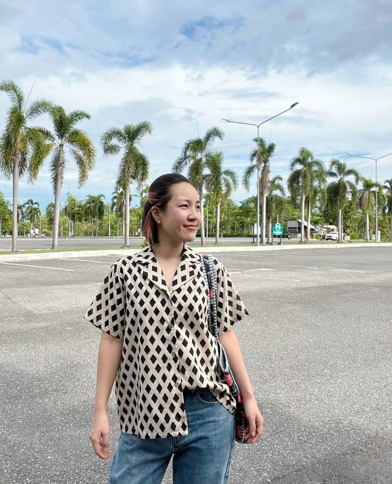 夏威夷领印度手版印刷夏威夷裁缝 - 女装衬衫 - 棉．麻 