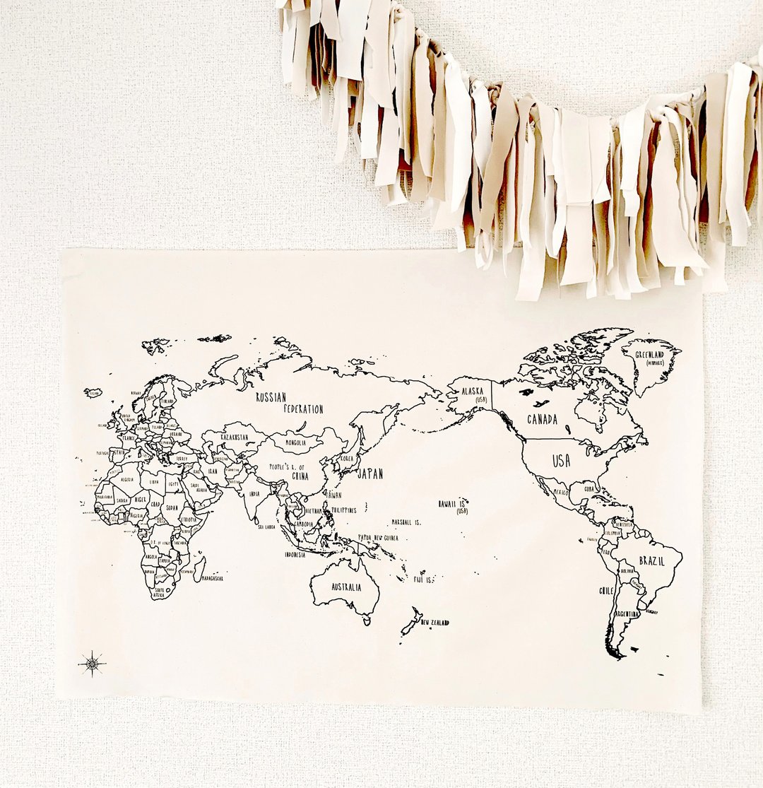 World map fabric poster(Big size) - 墙贴/壁贴 - 棉 