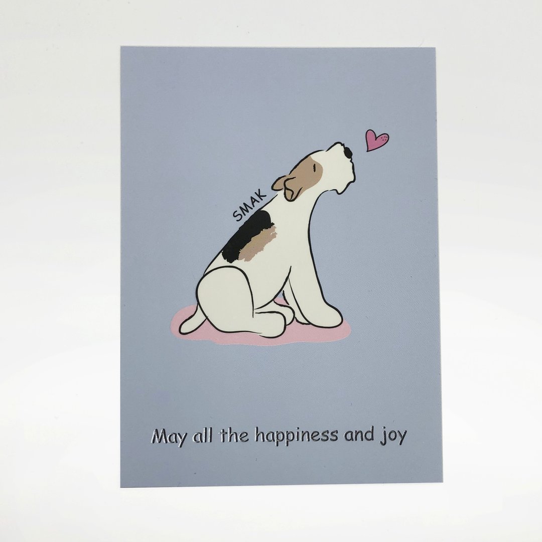 Wirefoxterrier 刚毛猎狐梗 明信片-啾咪 - 卡片/明信片 - 纸 蓝色