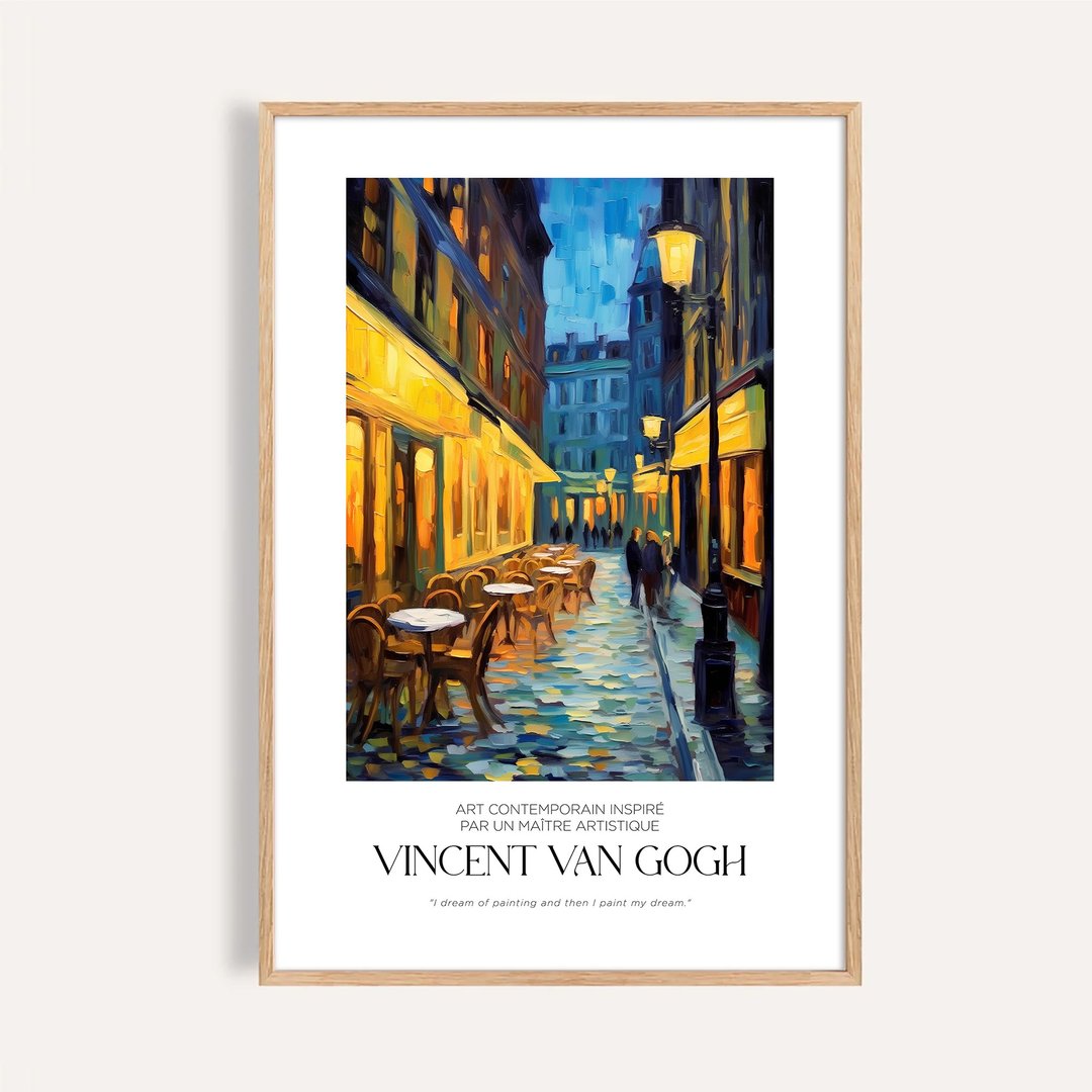 咖啡馆夜晚 Café Terrace at Night / 梵谷风格夜景 挂画 无框画 - 海报/装饰画/版画 - 纸 