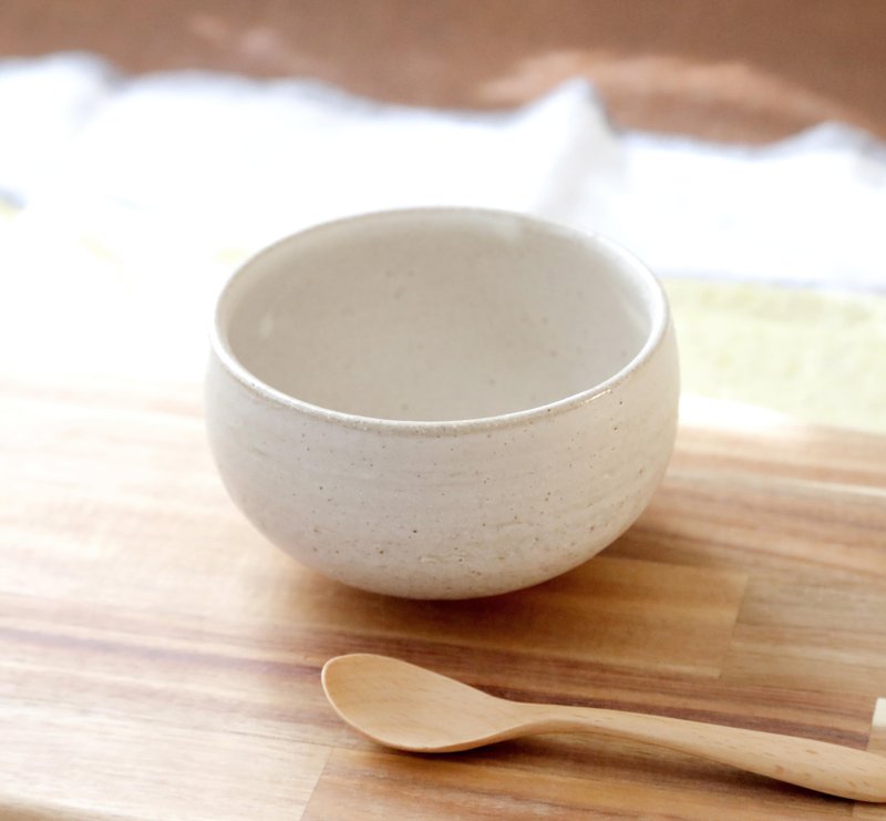 白色雾面釉暖碗/用于盛装抹茶、汤等。 - 碗 - 陶 白色