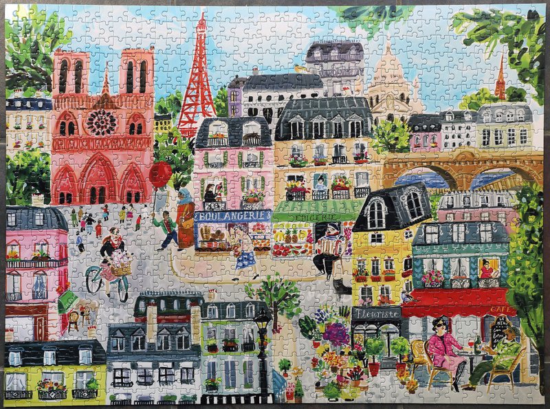 eeBoo 1000片拼图 -巴黎的一天Paris in a Day 1000 Piece Puzzle - 拼图 - 纸 橘色