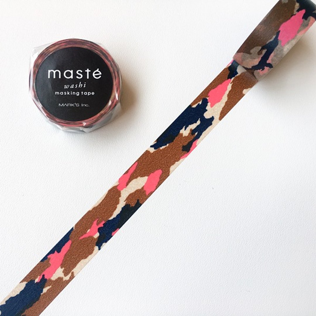 maste 和纸胶带 Multi Pattern【驼色迷彩 (MST-MKT184-CM)】 - 纸胶带 - 纸 多色