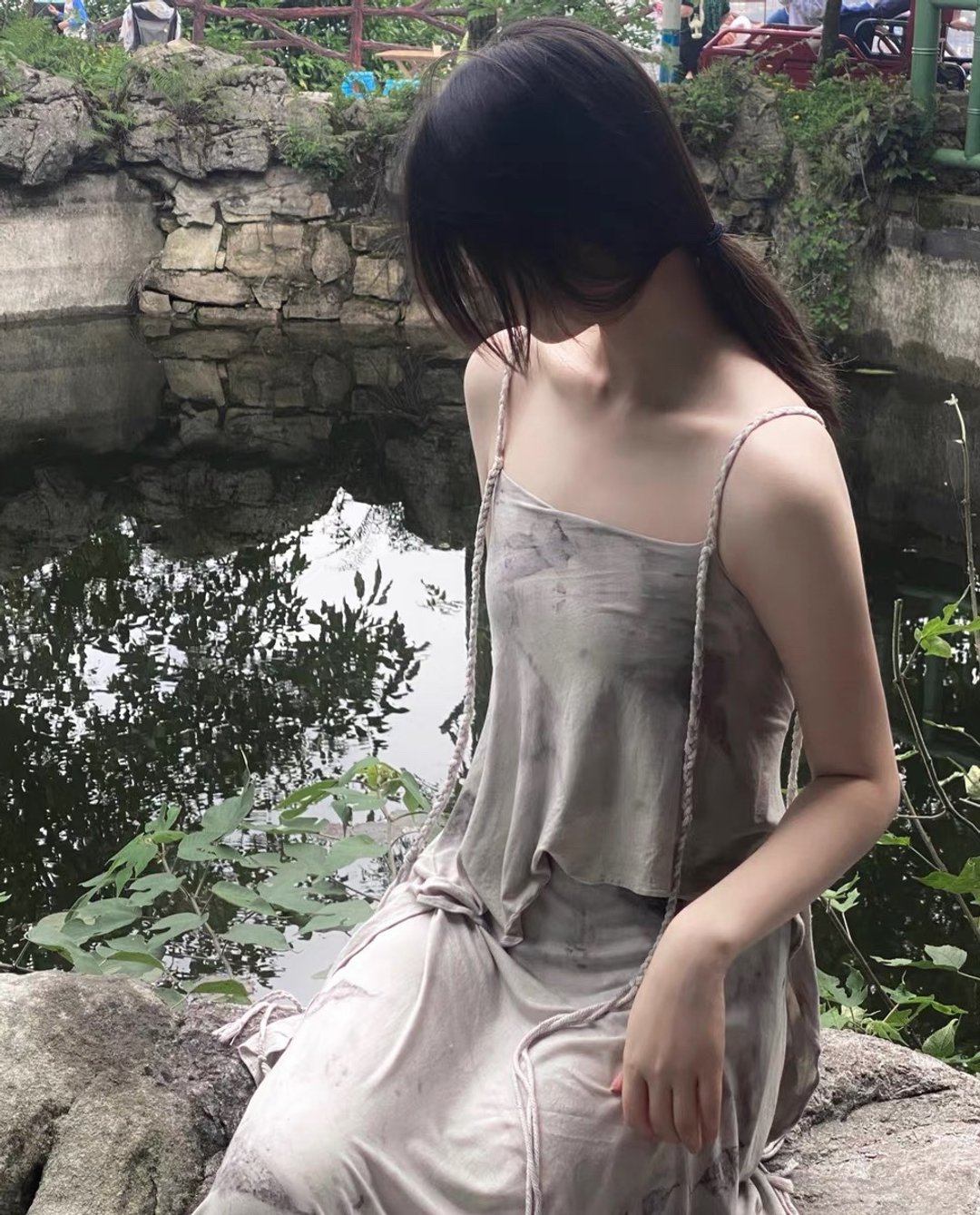 芒种 艾叶草木染连身裙 - 洋装/连衣裙 - 其他材质 多色