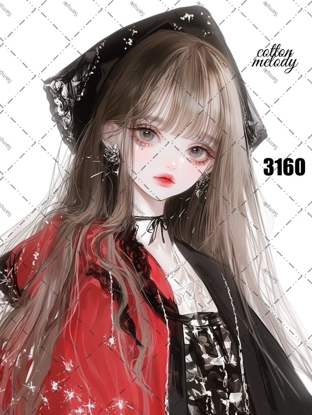 original sticker no.3160 人物贴纸 原创贴纸 原创人物贴纸 装饰贴纸 cotton melody - 贴纸 - 纸 