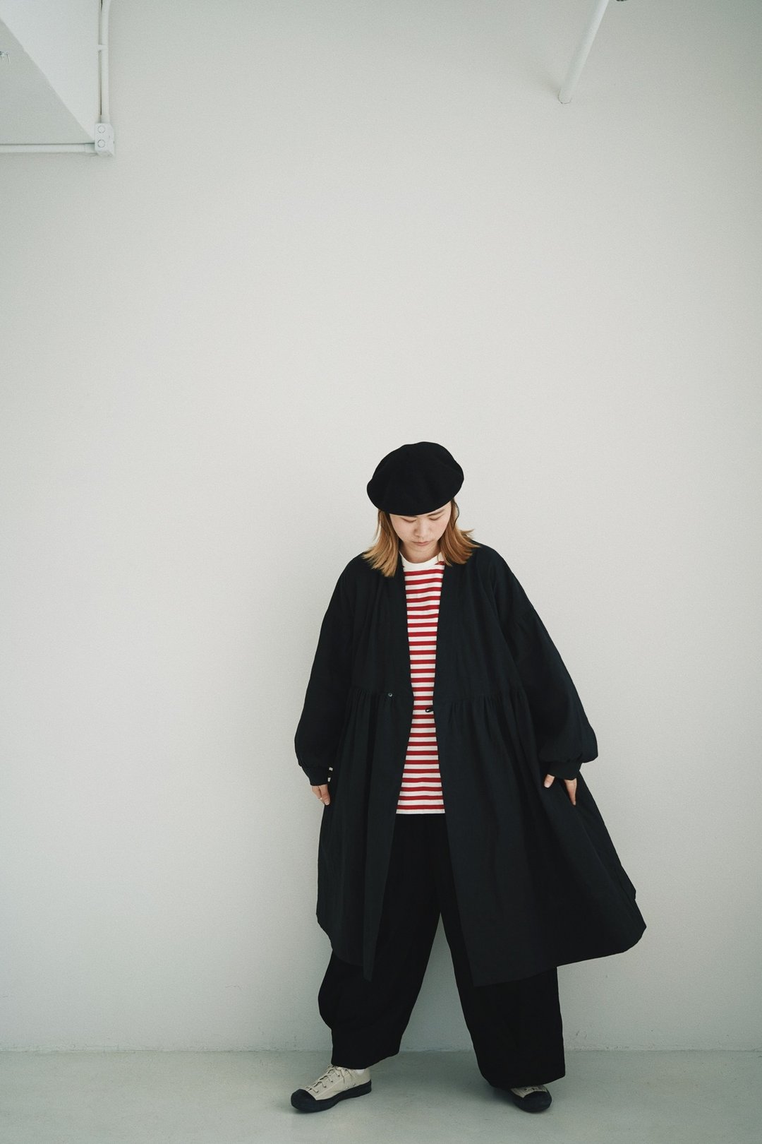 Linen long sleeve dress-黑 - 洋装/连衣裙 - 棉 黑色