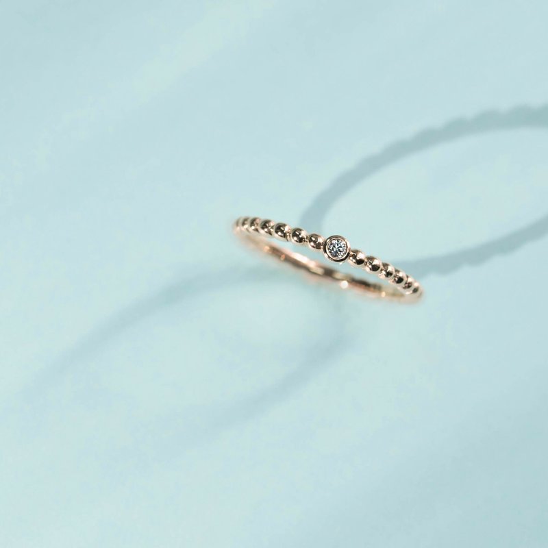 K14PG×钻石0.02克拉/球状钻石 - 戒指 - 宝石 金色