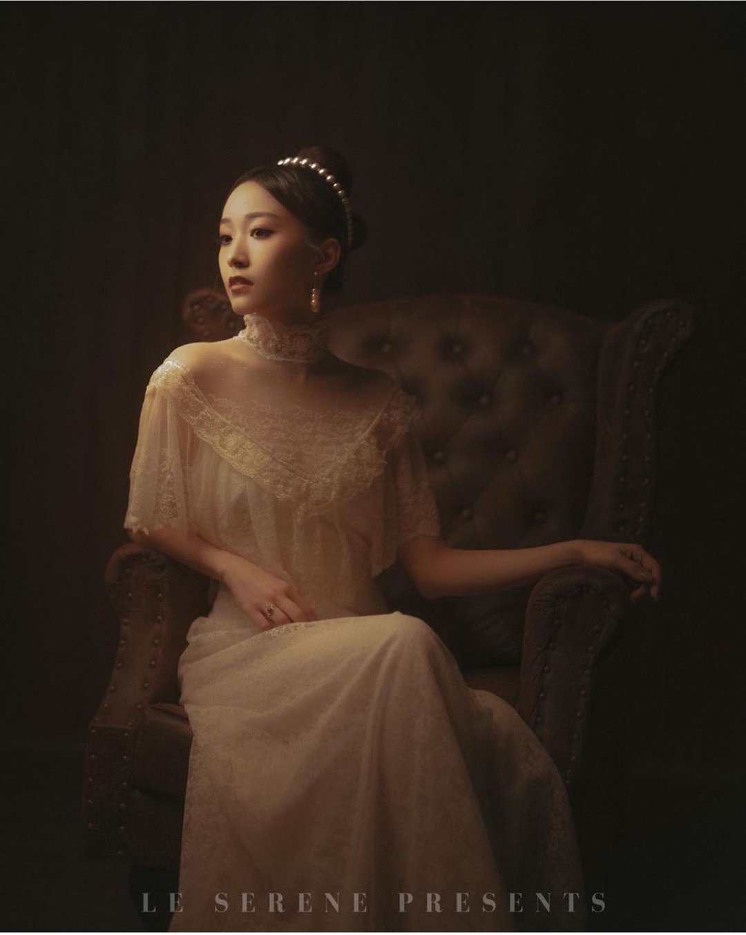 60年代齐地米黄色简约古董婚纱 - 晚装/礼服 - 棉．麻 白色