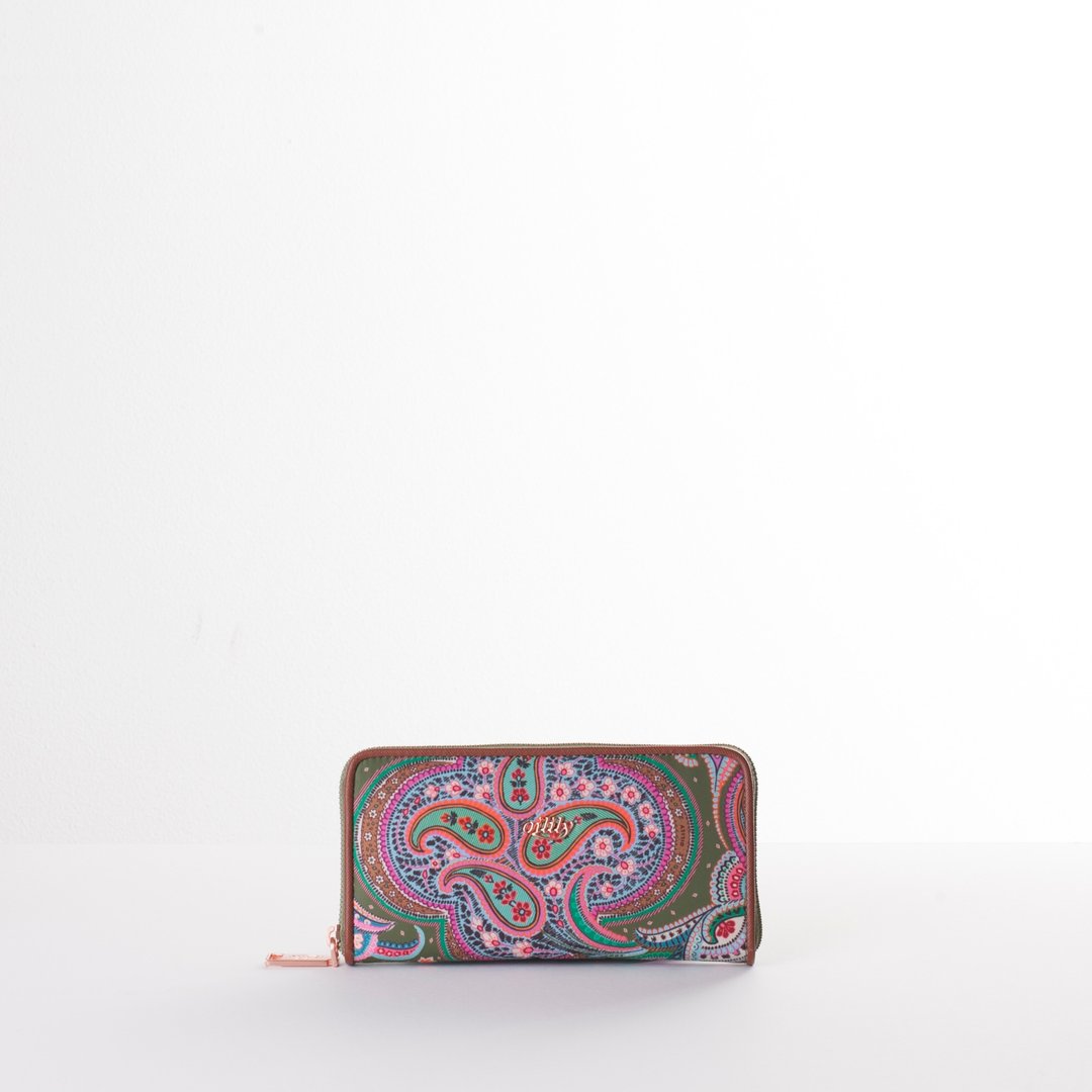 Oilily 环U型拉链长夹 松柏绿 佩斯莉变形虫 皮夹 单件包邮 - 皮夹/钱包 - 其他人造纤维 多色