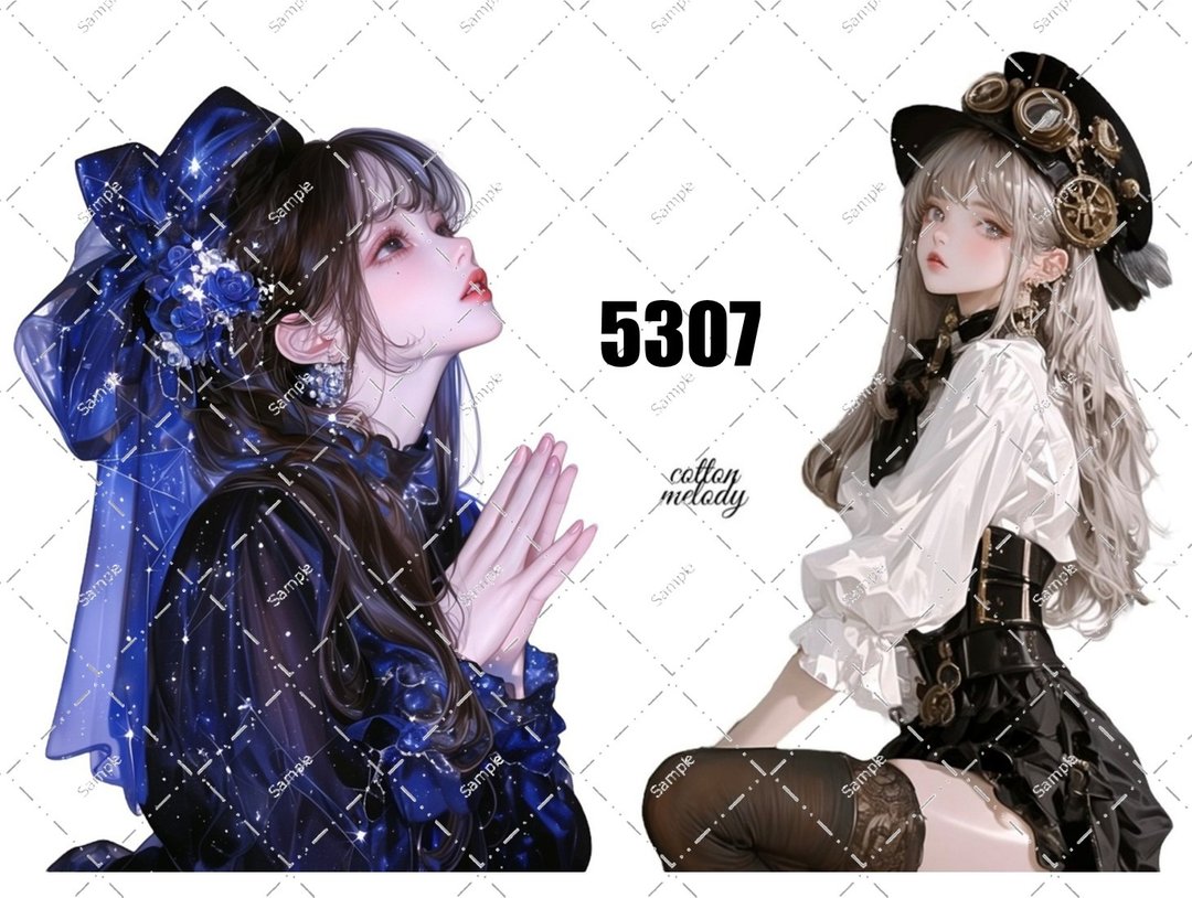 original sticker no.5307 人物贴纸 原创贴纸 原创人物贴纸 装饰贴纸 cotton melody - 贴纸 - 纸 