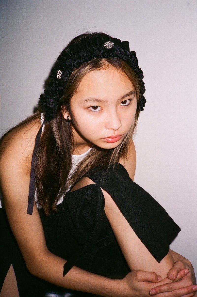 黑色绒面头巾或你喜欢可以绑在大腿上 - 发饰 - 其他材质 黑色