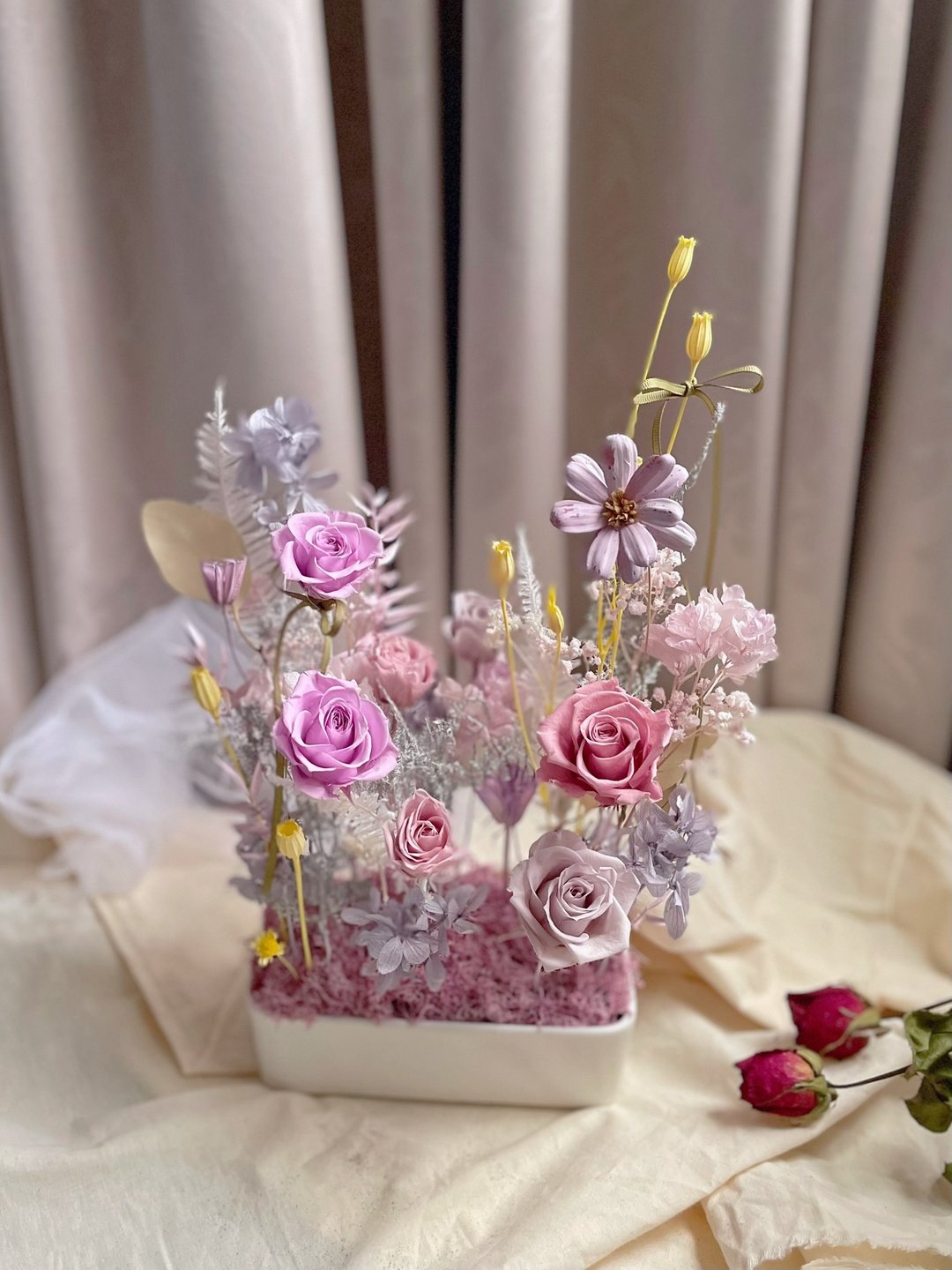 【花诉花艺】粉紫系永生玫瑰花礼/开幕花礼/升迁花礼/祝贺花礼 - 干燥花/捧花 - 植物．花 多色