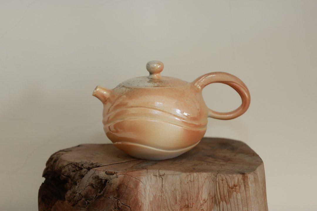 水纹柴烧瓷壶/200ml/泷间拾光 - 茶具/茶杯 - 瓷 
