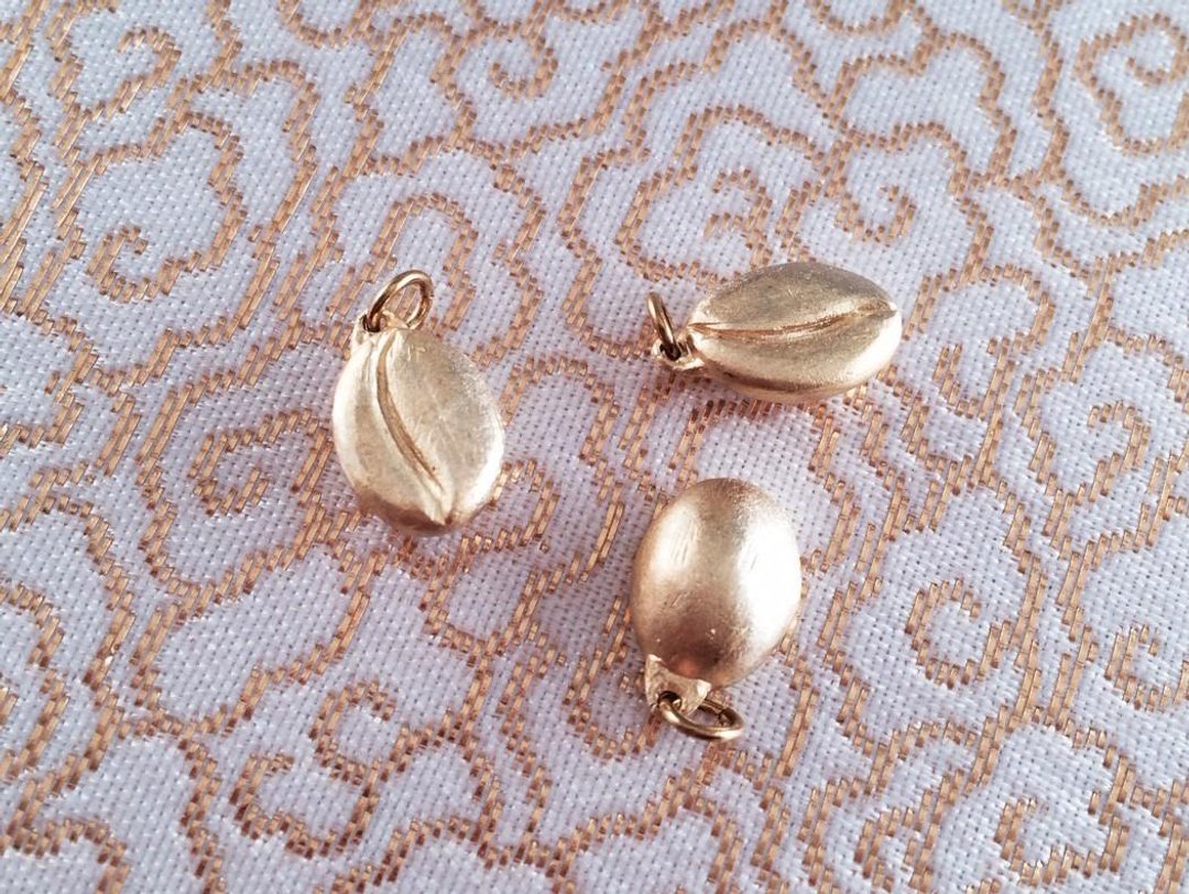 ◇ Coffee bean charm ◇ Set of 3 - 其他 - 其他金属 金色