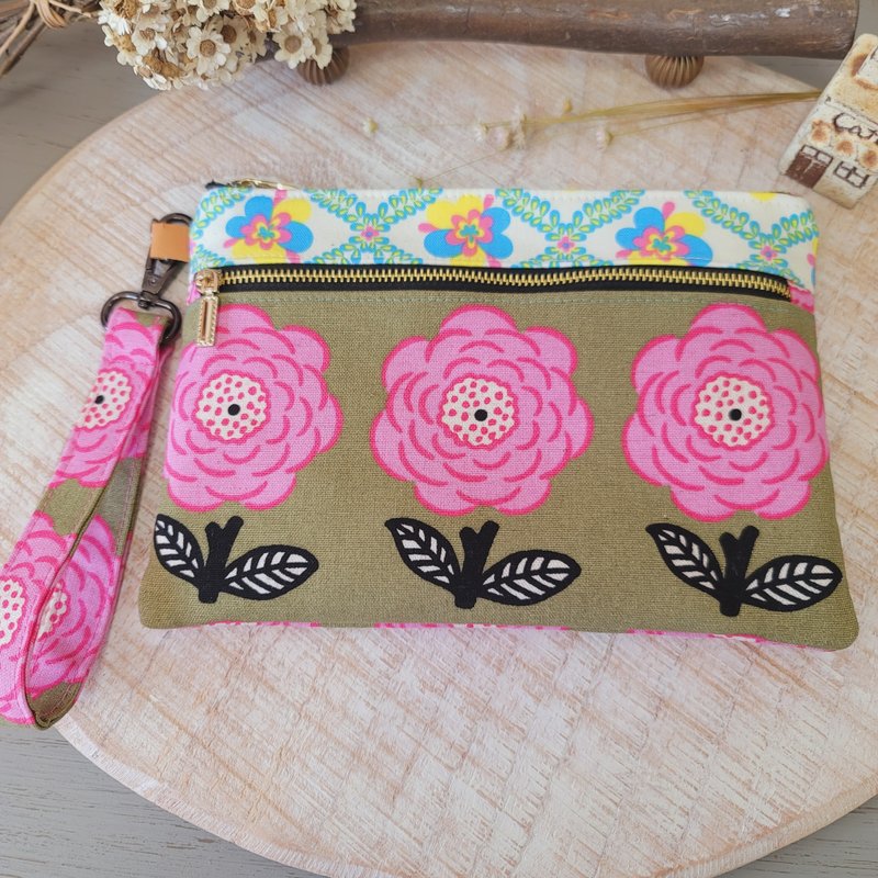 手拿包 万用袋 散步袋 手提袋 - 手拿包 - 棉．麻 红色