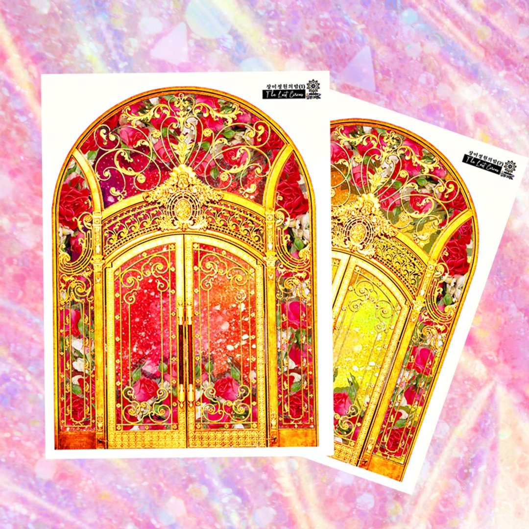 *Night of Rose Garden Frame Deco Stickers (7colors) - 贴纸 - 纸 