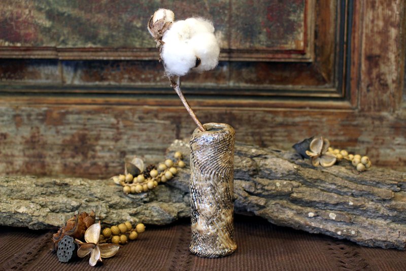 柴烧 | 树皮花器 C款 - 花瓶/陶器 - 陶 卡其色