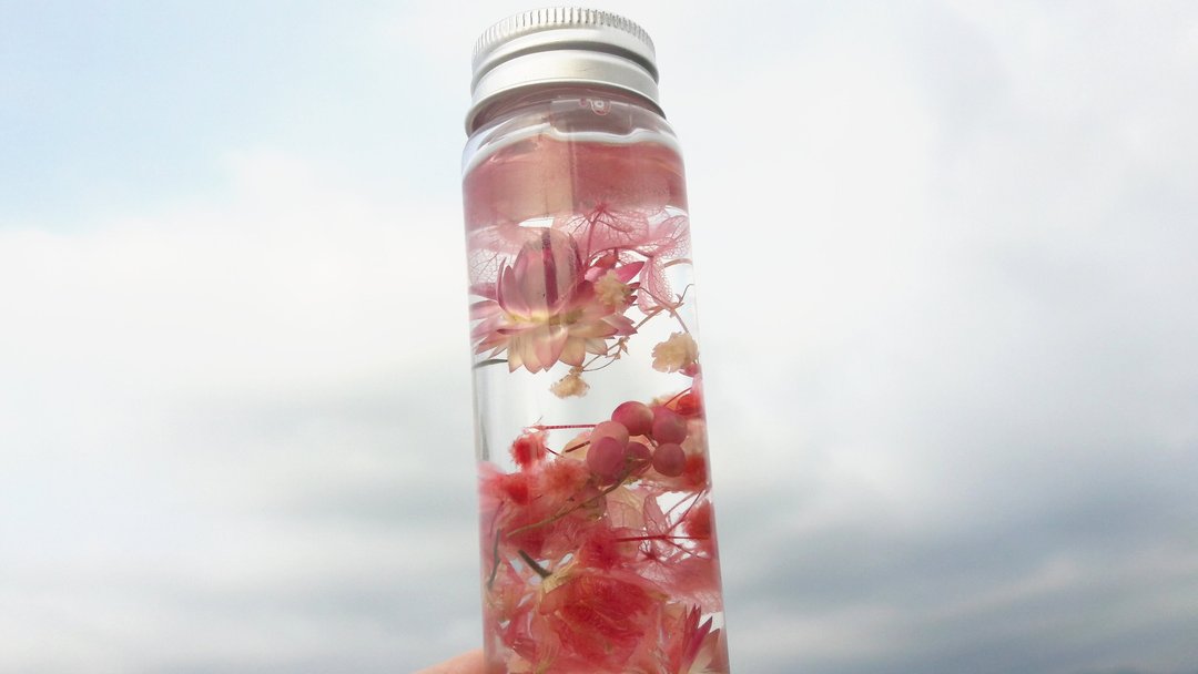 与实花||水色烟花 浮游花 干燥花 不凋花 花罐 七夕 婚礼小物 手作 摆设 - 植栽/盆栽 - 植物．花 多色