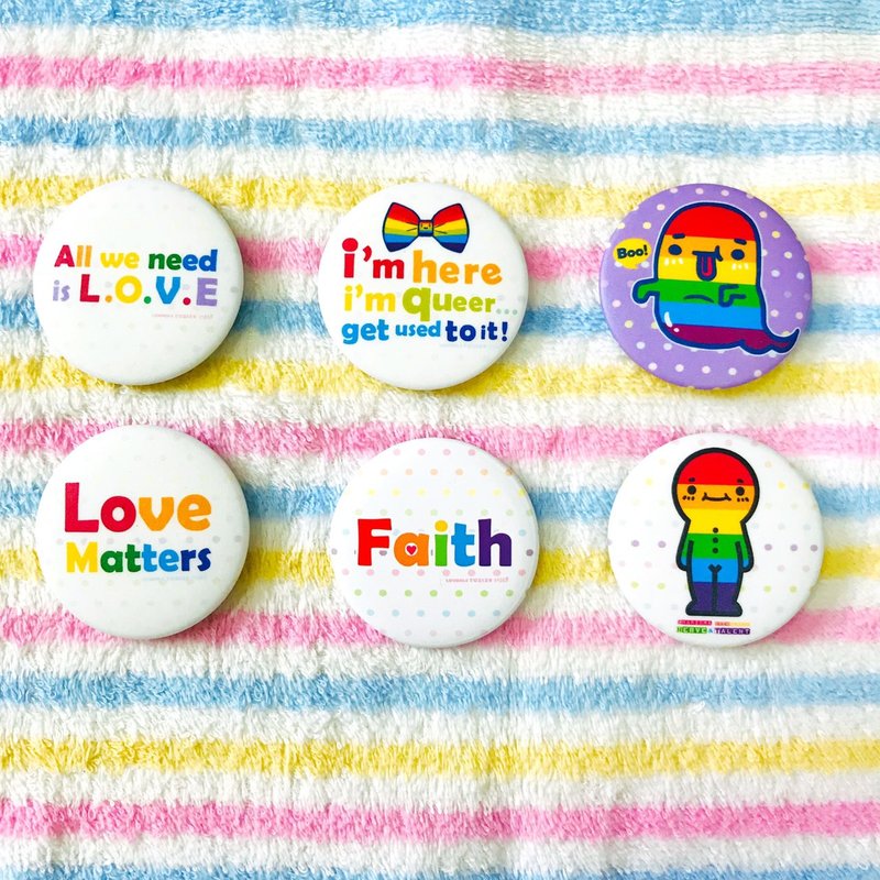 彩虹胸针/钥匙圈 -彩虹系列 -温柔的话语 第二弹 - 徽章/别针 - 塑料 粉红色