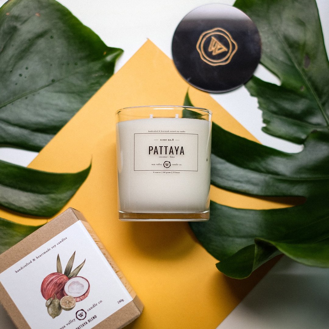 Soy Candle Pattaya Blend Jar Series - Coconut &amp; Lime - 蜡烛/烛台 - 玻璃 透明