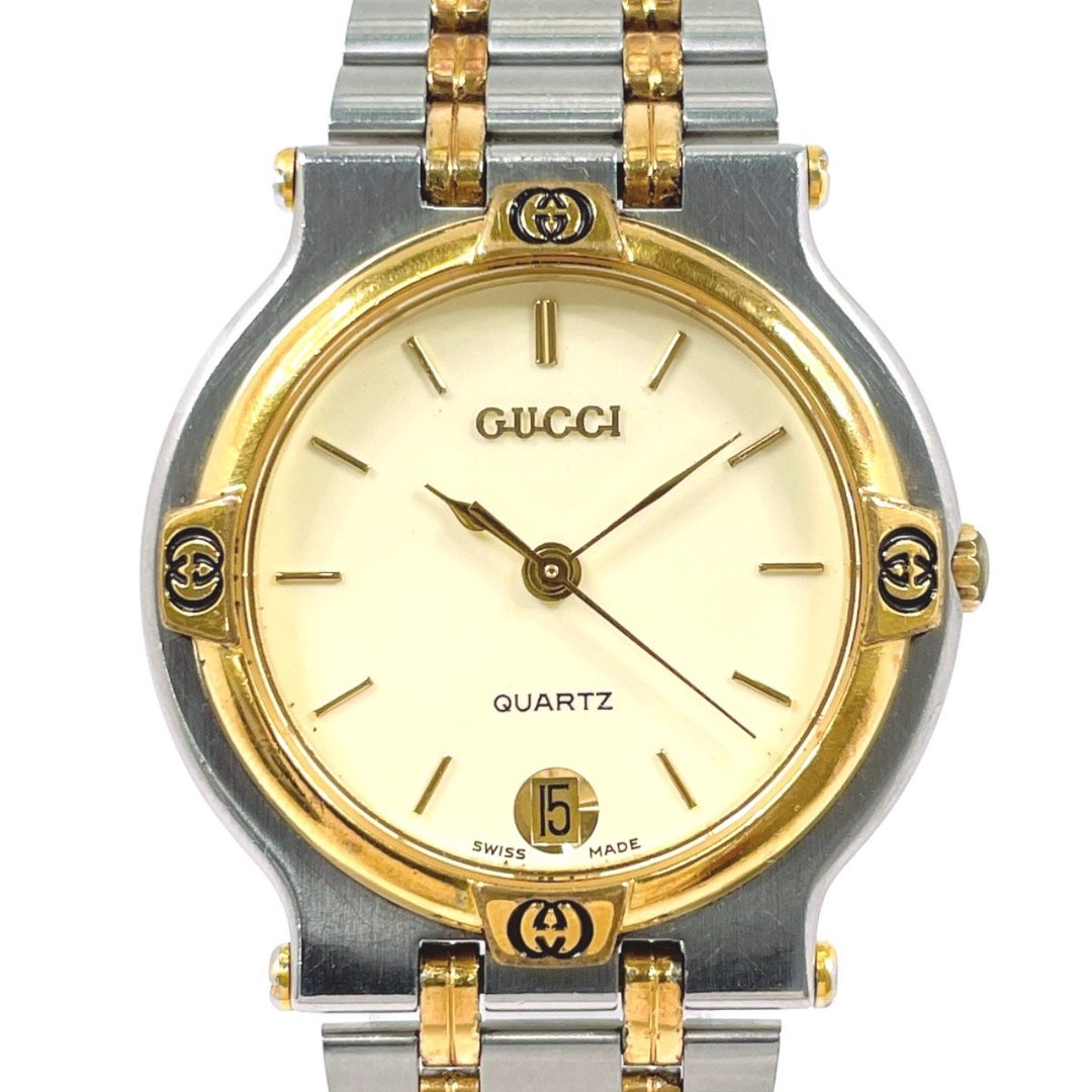 【日本直送 二手美品】Gucci 古驰 手表 9000M 不锈钢 双色 GP 银色 金色 石英表 - 女表 - 不锈钢 银色