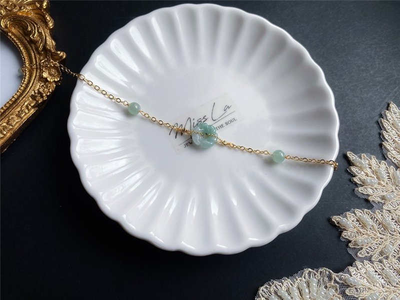 天然缅甸玉翡翠 转运 有钱花 设计款 手链 礼物  生日礼物 长辈礼 - 手链/手环 - 玉石 绿色