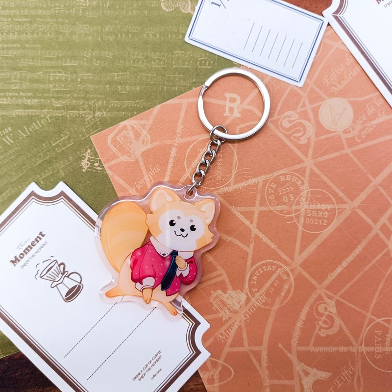 PP640_可愛浣熊D/晶透吊飾 - 钥匙链/钥匙包 - 塑料 多色