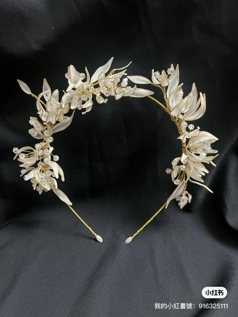 冒牌老板娘 Kingboss水晶花花冠A - 发饰 - 其他金属 金色