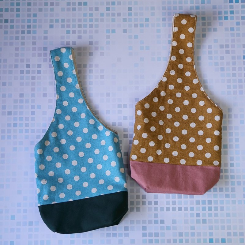 纯棉布料 // 手工限量 // 饮料袋 / No. 59, No. 60 - 随行杯提袋/水壶袋 - 棉．麻 