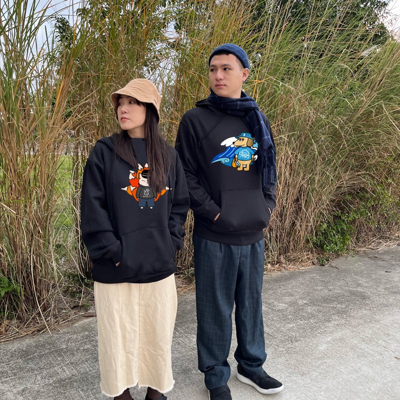 【浪生志】黑潮原创设计款-棉柔舒适帽踢 - 中性连帽卫衣/T 恤 - 棉．麻 白色