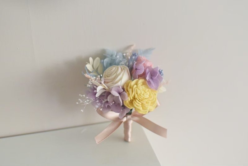 /紫色系胸花/捧花 新娘 婚礼布置 定制化 胸花 婚礼 婚摄 永生花 - 干燥花/捧花 - 植物．花 紫色