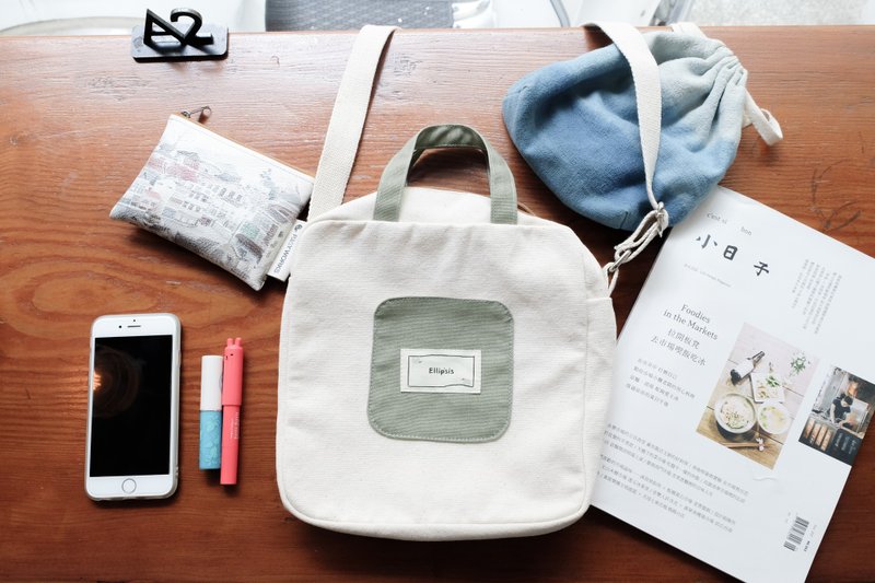 苏打饼干帆布斜 / 肩背包 - 抹茶 - 侧背包/斜挎包 - 棉．麻 绿色