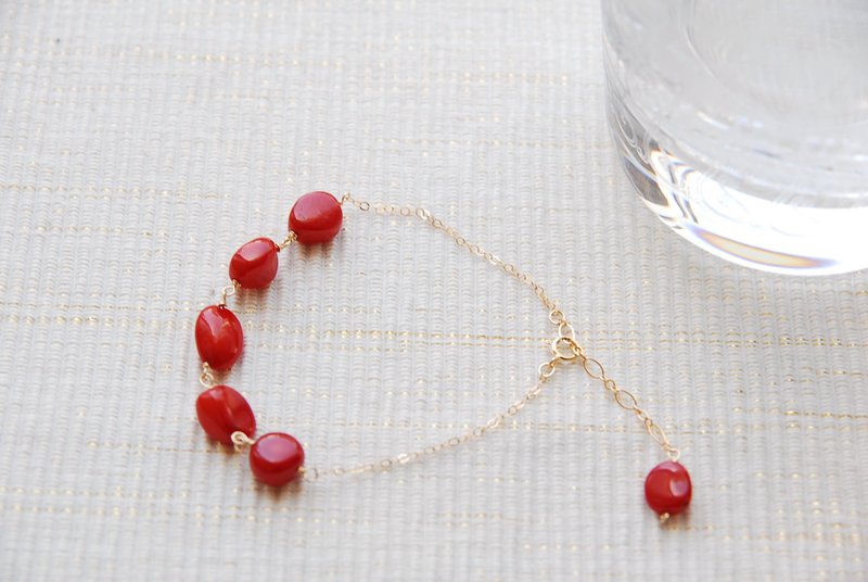 红珊瑚手链14kgf - 手链/手环 - 贝壳 红色