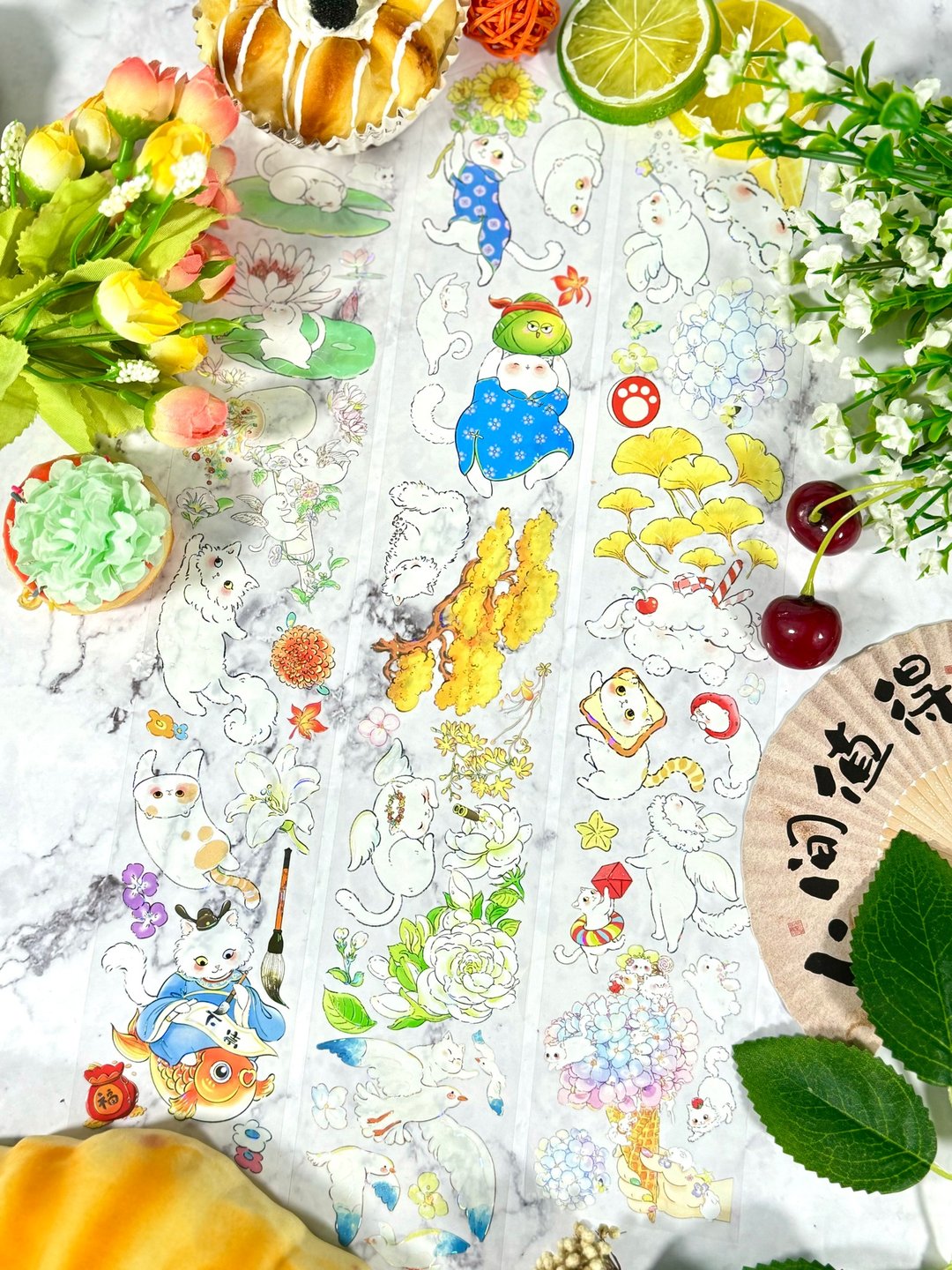 喵不可言 PET 纸胶带 白墨 贝壳光 10米卷 - 纸胶带 - 塑料 多色
