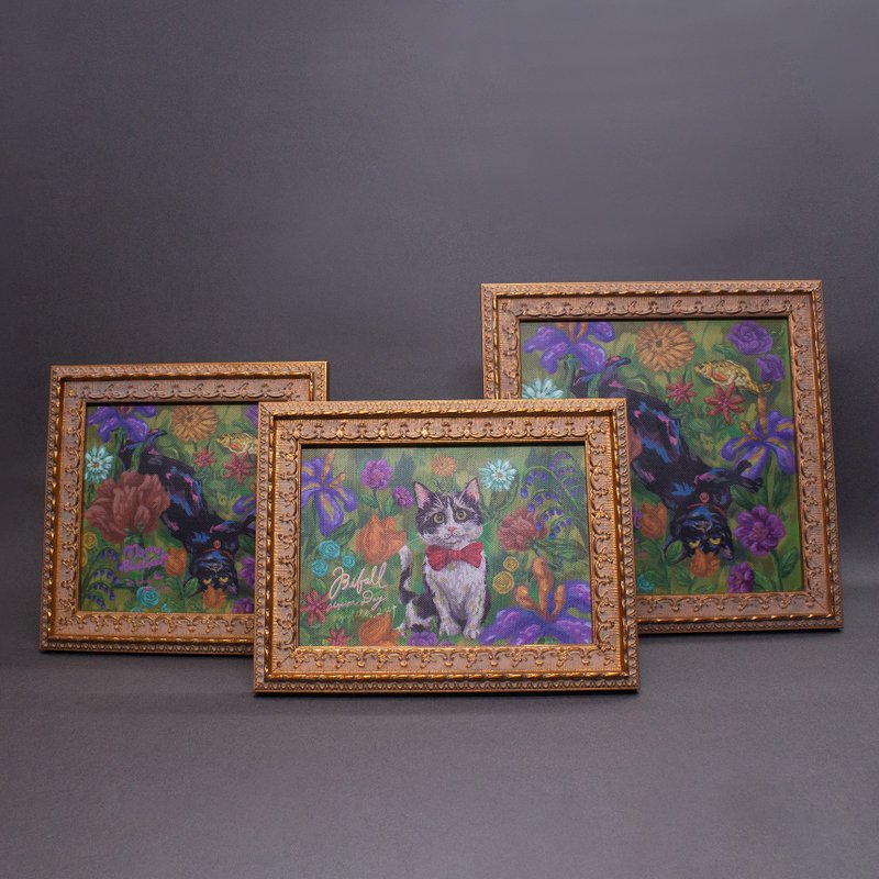 新年送礼宠物似颜绘【I See You 在家博物馆】背景3选1附 - 订制画像 - 木头 