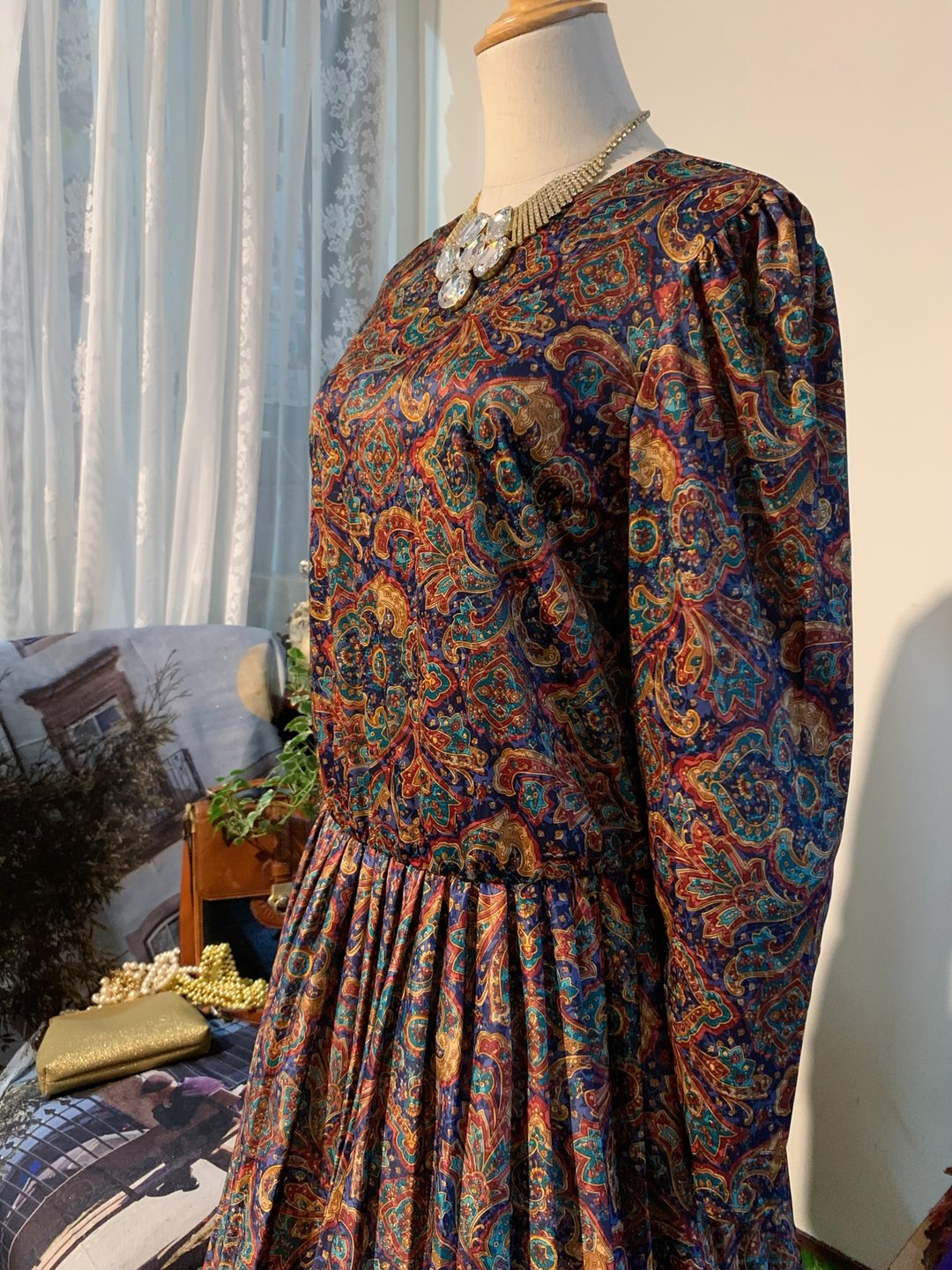 【联谊古着】Bedford Fair 80-90s 变形虫纹洋装 - 洋装/连衣裙 - 其他人造纤维 多色