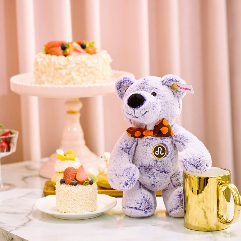CANDY BEAR 十二星座熊系列 狮子座 Leo 28cm 淡紫色磁力雪绒熊 - 玩偶/公仔 - 聚酯纤维 紫色