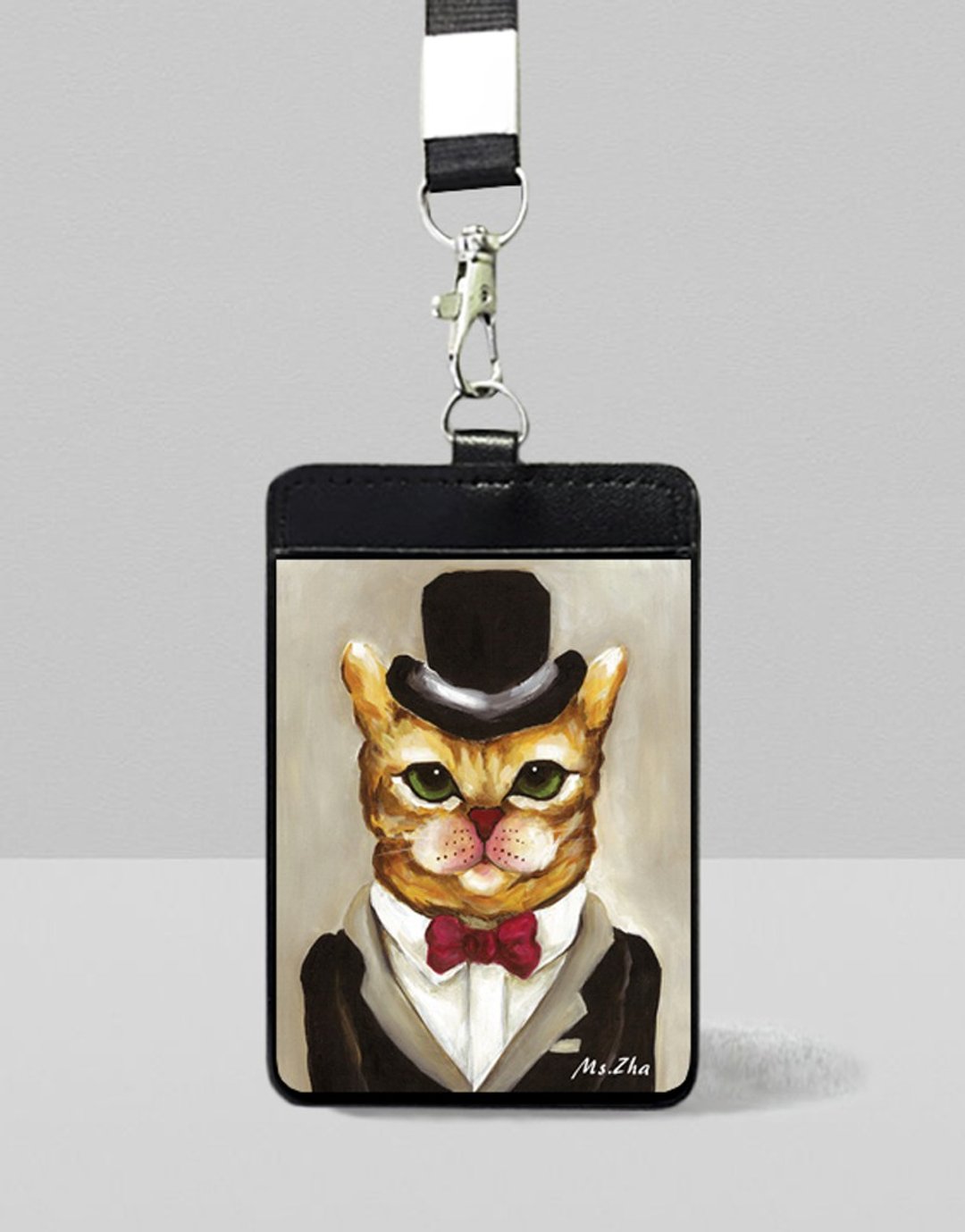 识别证套\律师绅士猫猫\加送狗狗猫猫明信片一张(随机) - 证件套/卡套 - 人造皮革 咖啡色