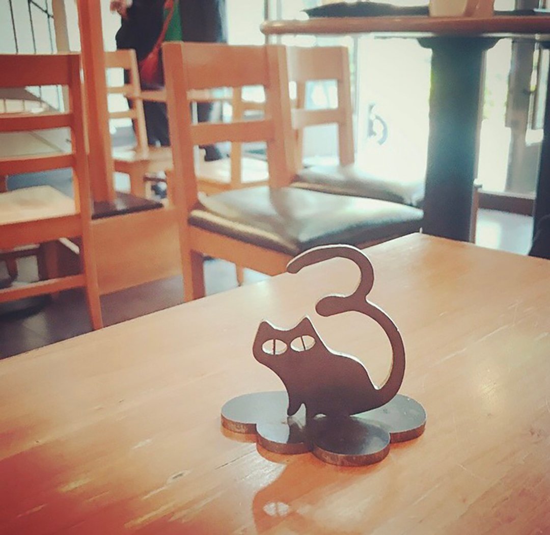 【鉄市小物-工业风格黑猫咪数字桌牌】 - 摆饰 - 其他金属 