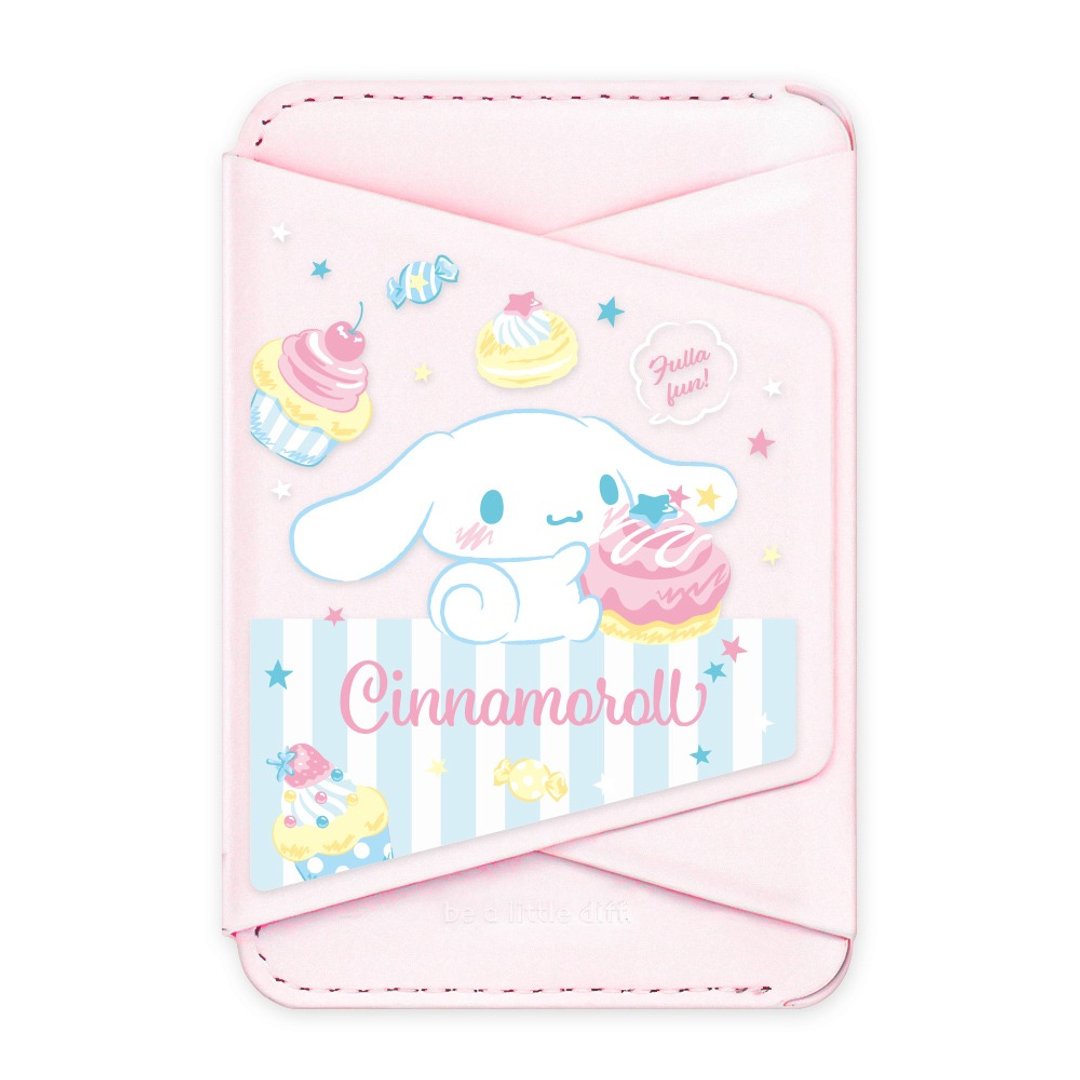Cinnamoroll 大耳狗喜拿－粉色款 支架磁吸卡包 小牛皮感 手机架 - 手机座/防尘塞 - 人造皮革 粉红色