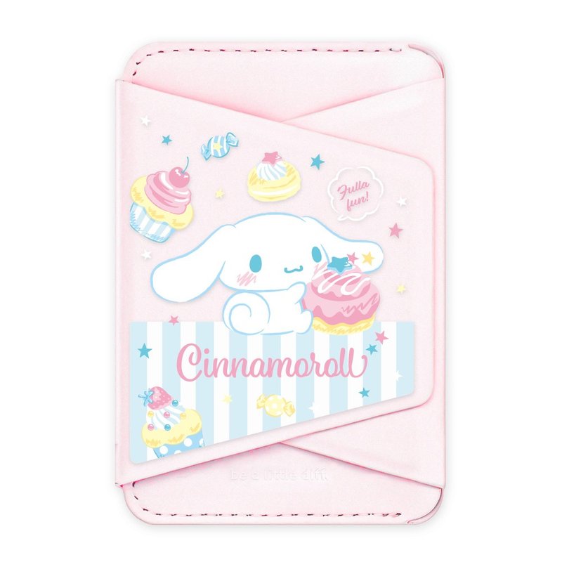 Cinnamoroll 大耳狗喜拿－粉色款 支架磁吸卡包 小牛皮感 手机架 - 手机座/防尘塞 - 人造皮革 粉红色