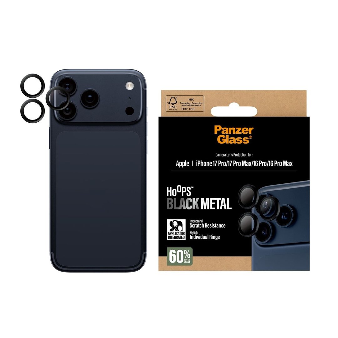 Panzerglass iPhone 17 Pro系列黑色&分体式防括镜头贴 - 手机配件 - 玻璃 白色