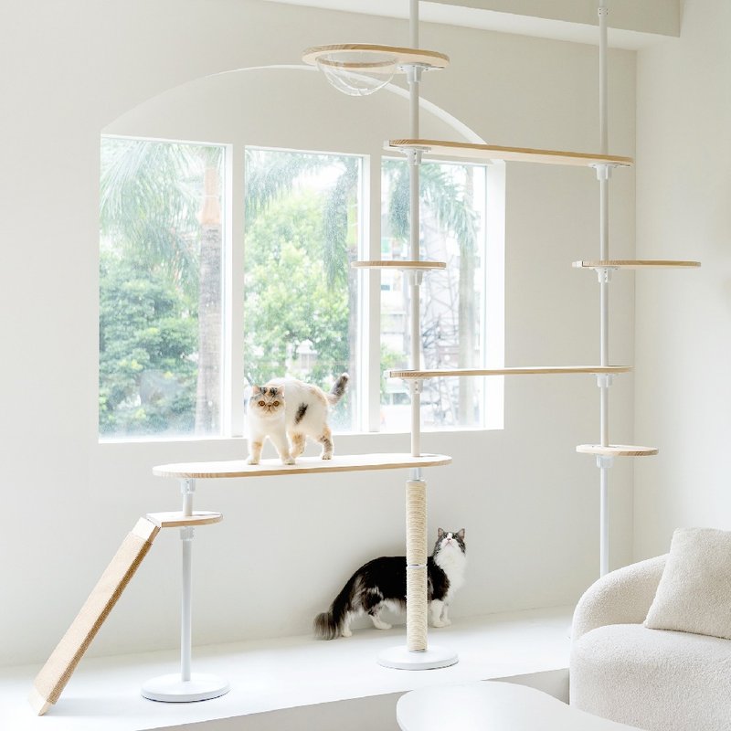 木质系猫跳台 全配款 - 抓板/跳台 - 木头 卡其色